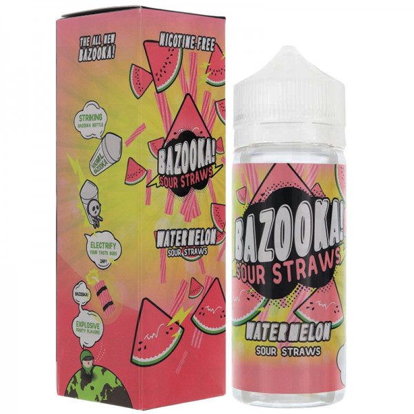 Bazooka e Liquid Sour Straws 100ml Vape Juice 0 Mg 3 Mg 6 Mg Made in USA