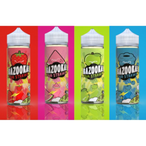Bazooka e Liquid Sour Straws 100ml Vape Juice 0 Mg 3 Mg 6 Mg Made in USA