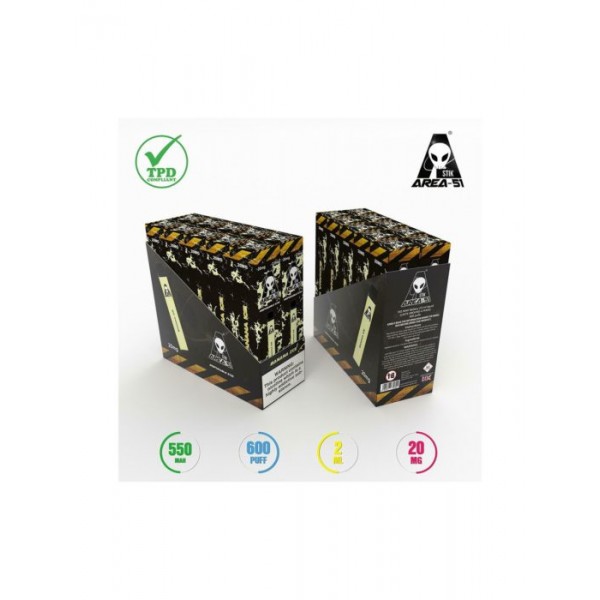 Area 51 Disposable Stick Vape Pod Kit | 2ml | 550mAh Battery | 600 Puffs | 20mg