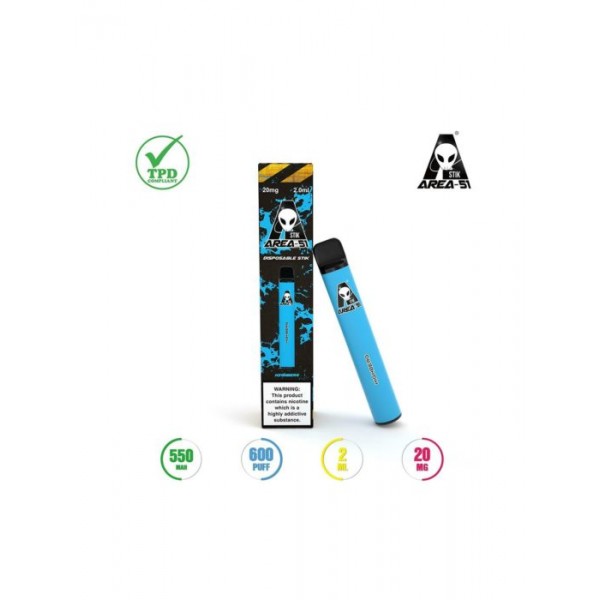 Area 51 Disposable Stick Vape Pod Kit | 2ml | 550mAh Battery | 600 Puffs | 20mg