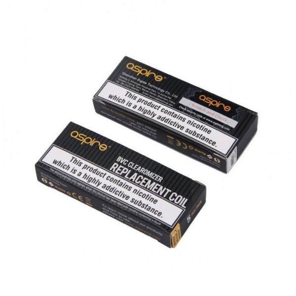 Genuine Aspire BVC Replacement Regular Clearomiser Coils in 1.6 AND 1.8 OHM