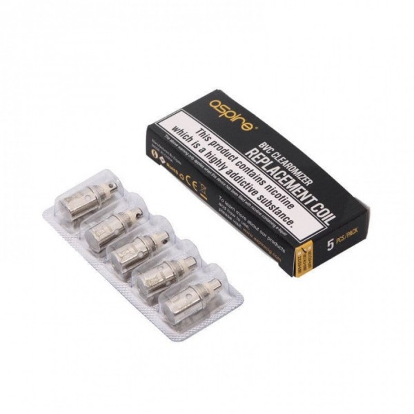 Genuine Aspire BVC Replacement Regular Clearomiser Coils in 1.6 AND 1.8 OHM