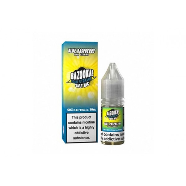 BLUE RASPBERRY (SOUR STRAWS) 10ML NIC SALT BAZOOKA