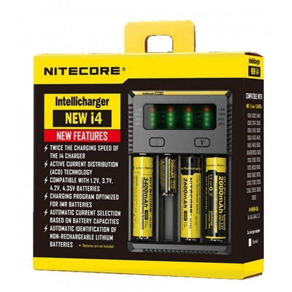 Nitecore NEW 2018 I4 Intellicharge 18650 26650 20700 16340 UK Battery Charger