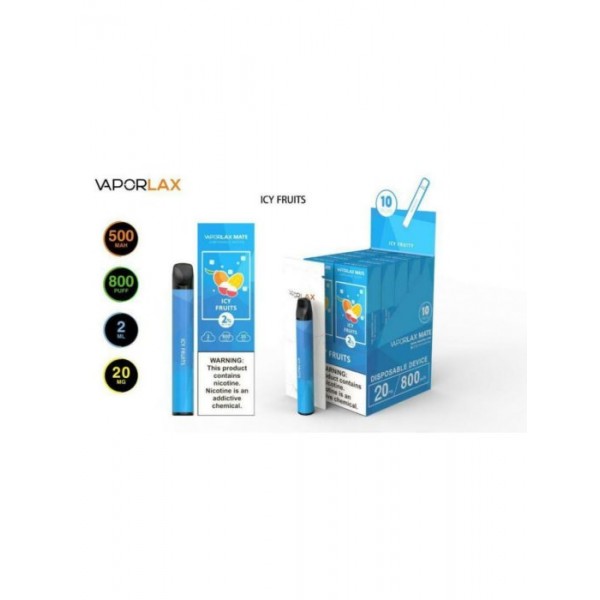 VAPORLAX MATE Disposable Vape Pod 20MG 800 Puffs