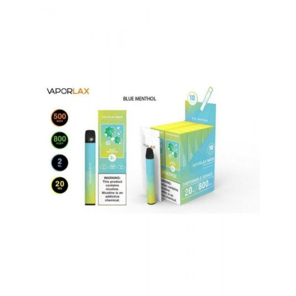 VAPORLAX MATE Disposable Vape Pod 20MG 800 Puffs