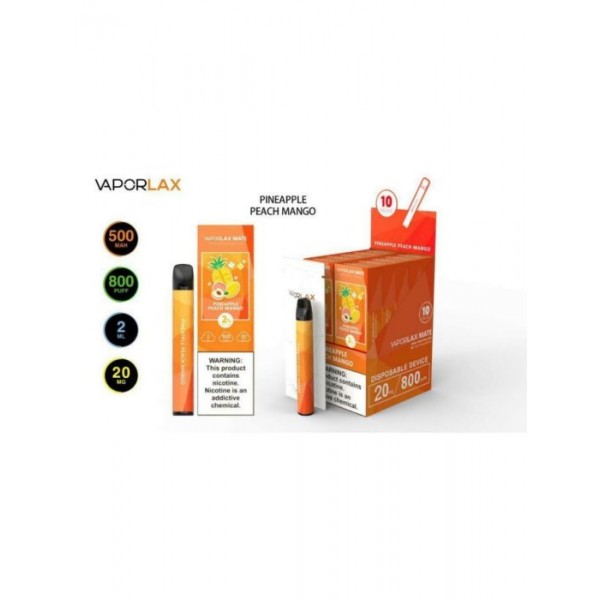 VAPORLAX MATE Disposable Vape Pod 20MG 800 Puffs