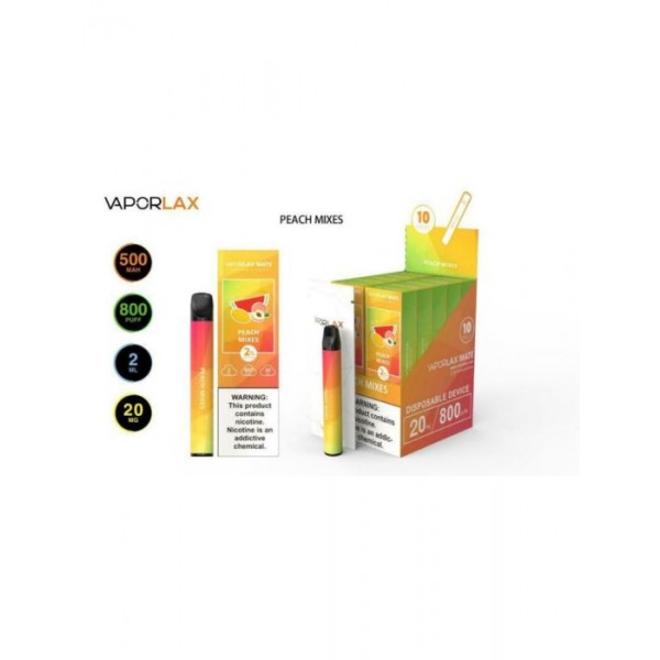 VAPORLAX MATE Disposable Vape Pod 20MG 800 Puffs