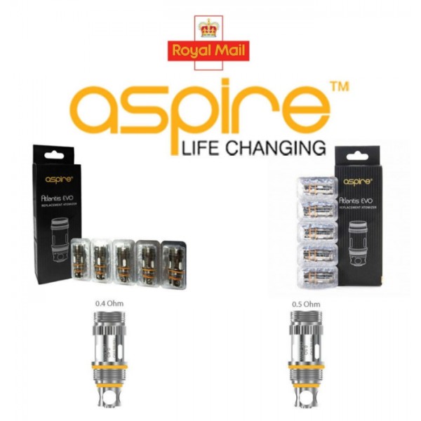 ASPIRE ATLANTIS EVO 0.4 & 0.5 Ohm COILS